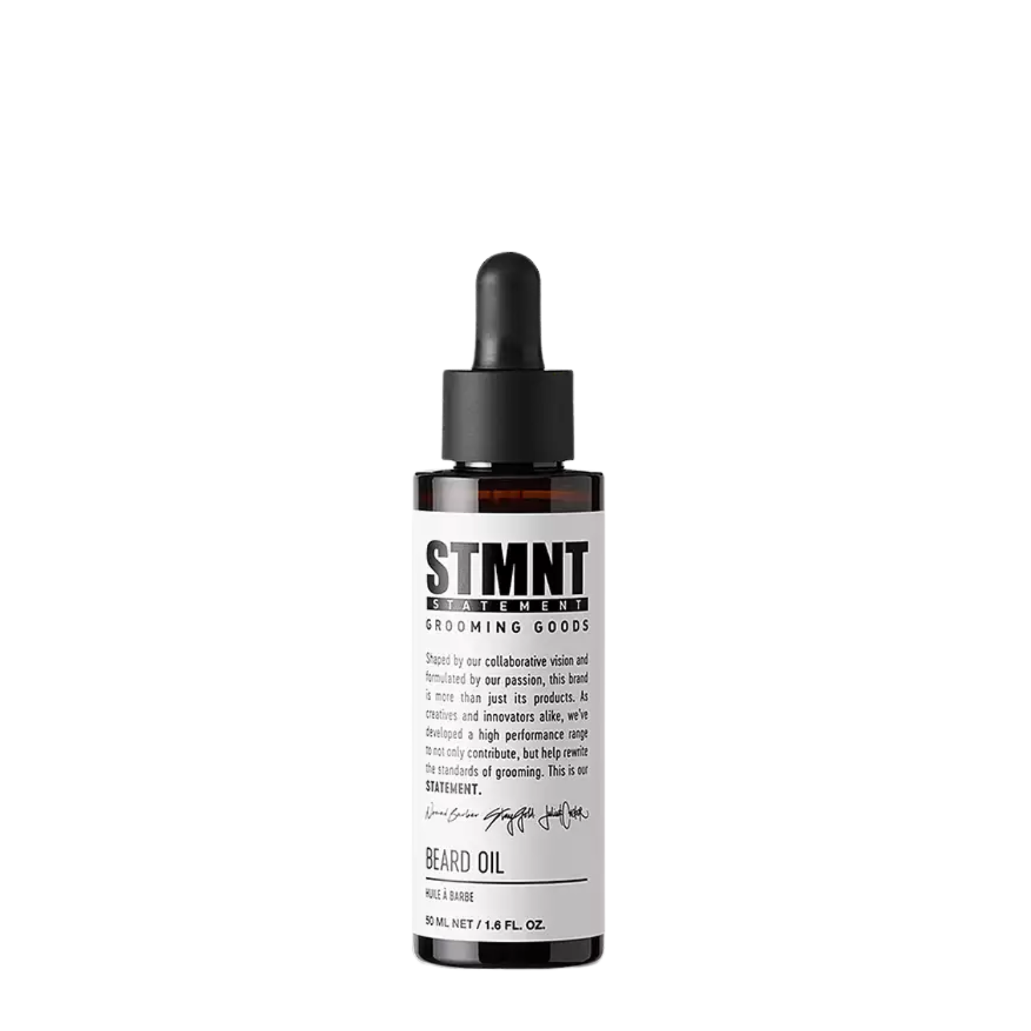 Flacon STMNT Beard Oil 50 ml – huile à barbe vegan parfum agrumes encens bois