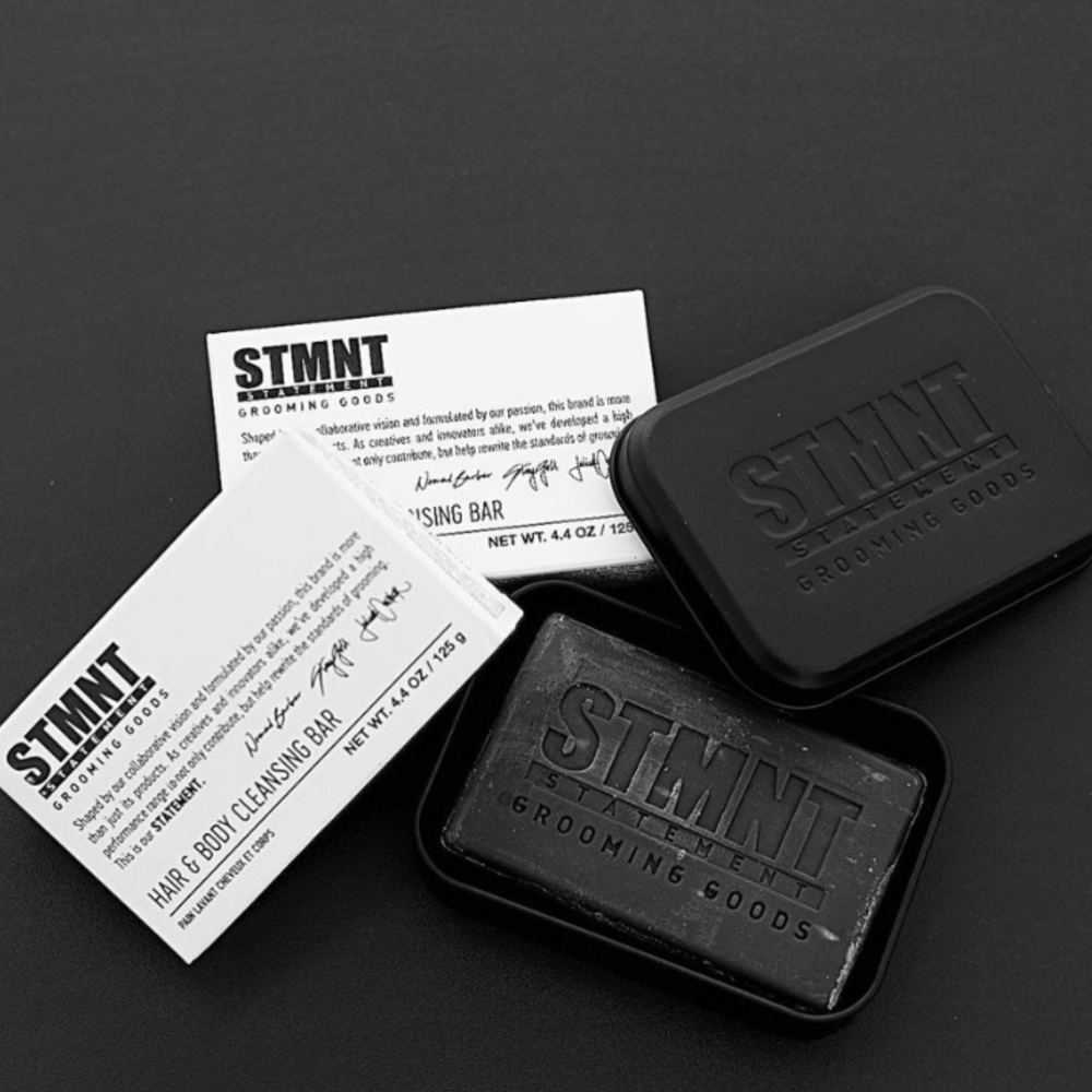 Pain lavant STMNT cheveux & corps 125 g – nettoyant charbon activé vegan