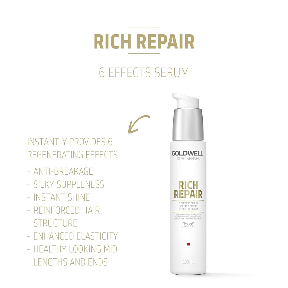 Sérum 6 Effets Goldwell Dualsenses Rich Repair 100 ml – Soin réparateur pour cheveux secs