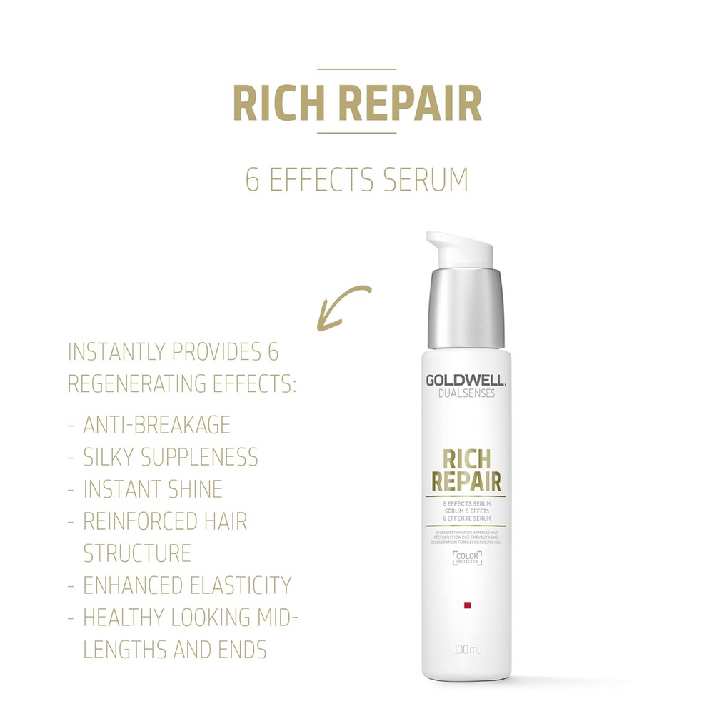 Sérum 6 Effets Goldwell Dualsenses Rich Repair 100 ml – Soin réparateur pour cheveux secs