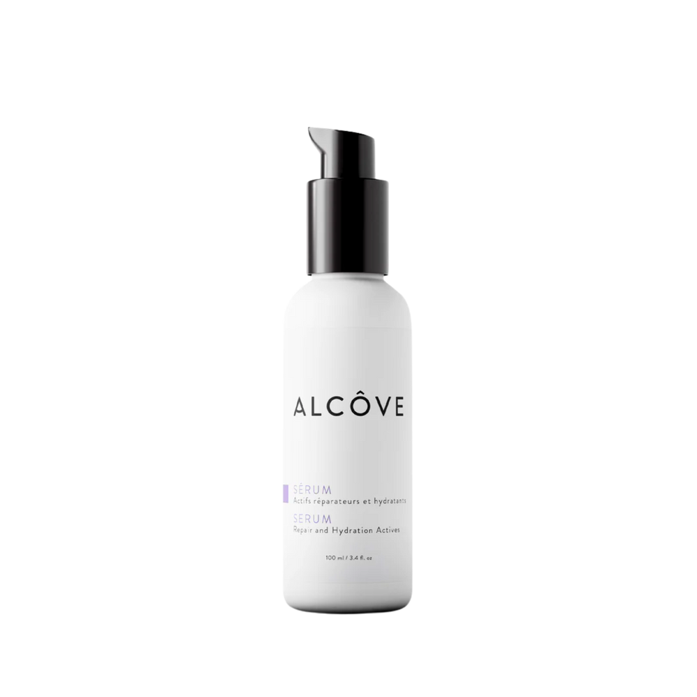 “Flacon de sérum Alcôve – soin anti‑frisottis et lissant léger”