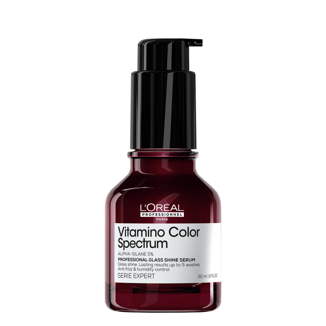 Flacon de sérum Glass Shine Vitamino Color Spectrum L’Oréal Professionnel 50 ml, effet miroir pour cheveux colorés