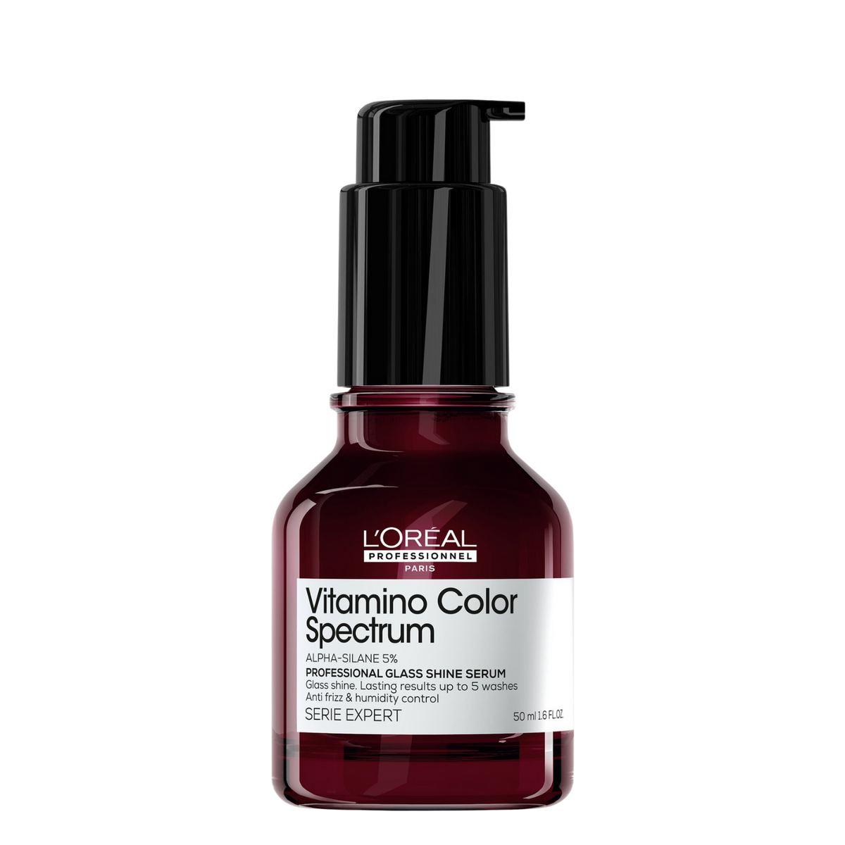 Flacon de sérum Glass Shine Vitamino Color Spectrum L’Oréal Professionnel 50 ml, effet miroir pour cheveux colorés