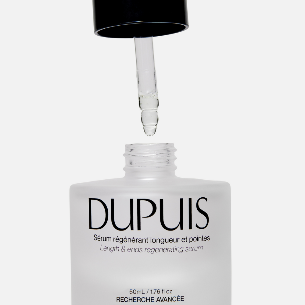 Flacon de sérum régénérant cheveux 50 ml, soin à l’acide hyaluronique et provitamine B5 pour nourrir et lisser longueurs et pointes

