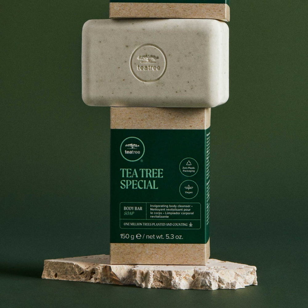Pain de savon tea tree menthe lavande exfoliant doux