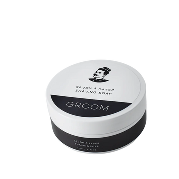 Savon à raser Groom 120 g, barre artisanale nourrissante, texture onctueuse, parfum naturel de pin, sauge et genévrier

