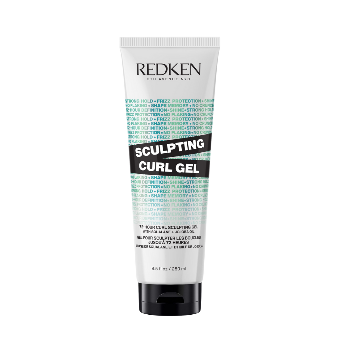 Tube ou pot du gel Sculpting Curl Gel Redken sur fond neutre.