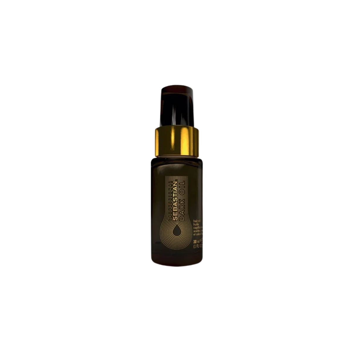 Flacon de 30 ml de Sebastian Dark Oil, huile de coiffage légère enrichie en huiles essentielles.

