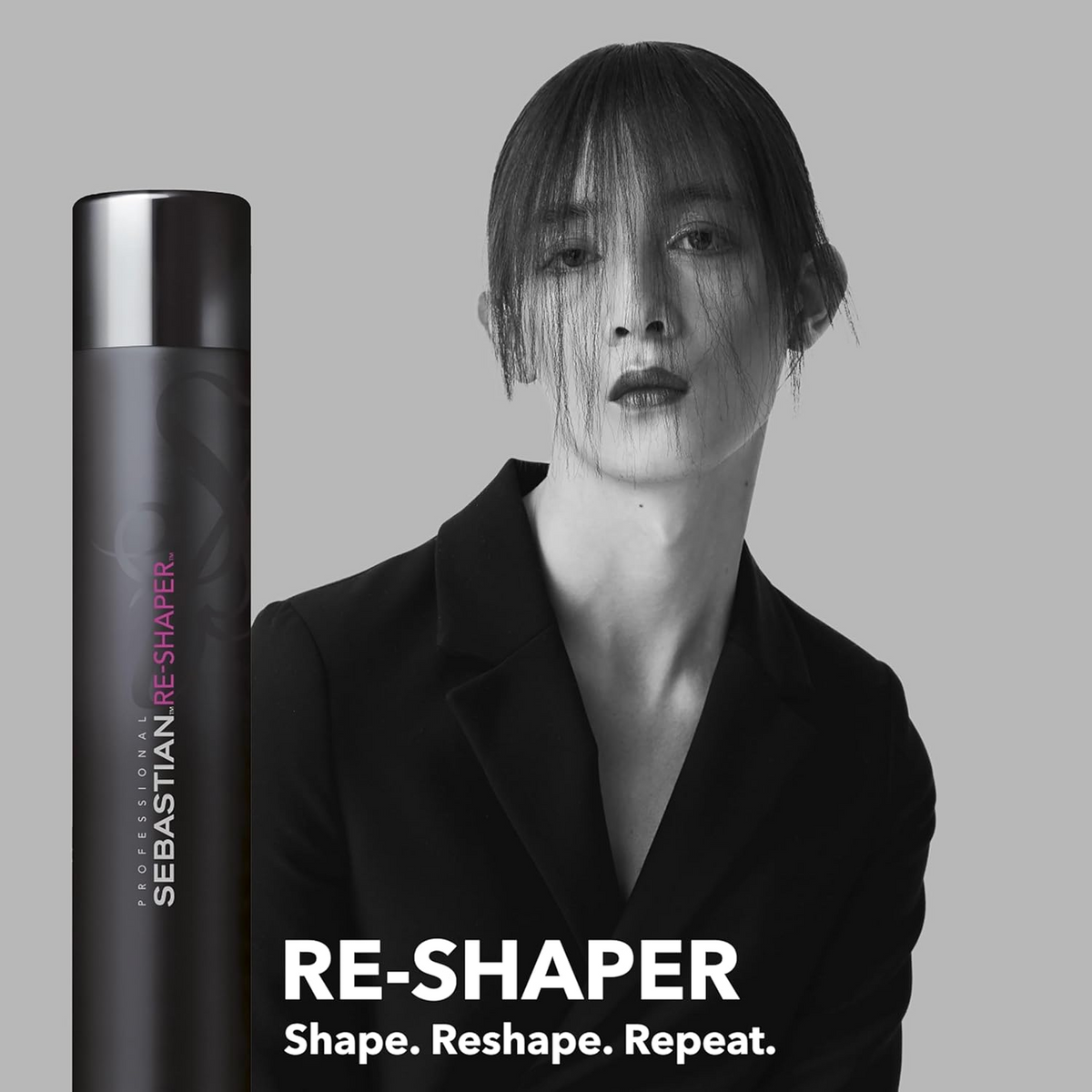 Flacon de 400 ml de Sebastian Re-Shaper, laque professionnelle pour tenue forte et flexible.