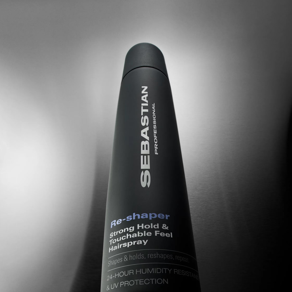 Sebastian Professional Re‑Shaper spray coiffant fixation moyenne à forte pour maintien modulable et naturel.