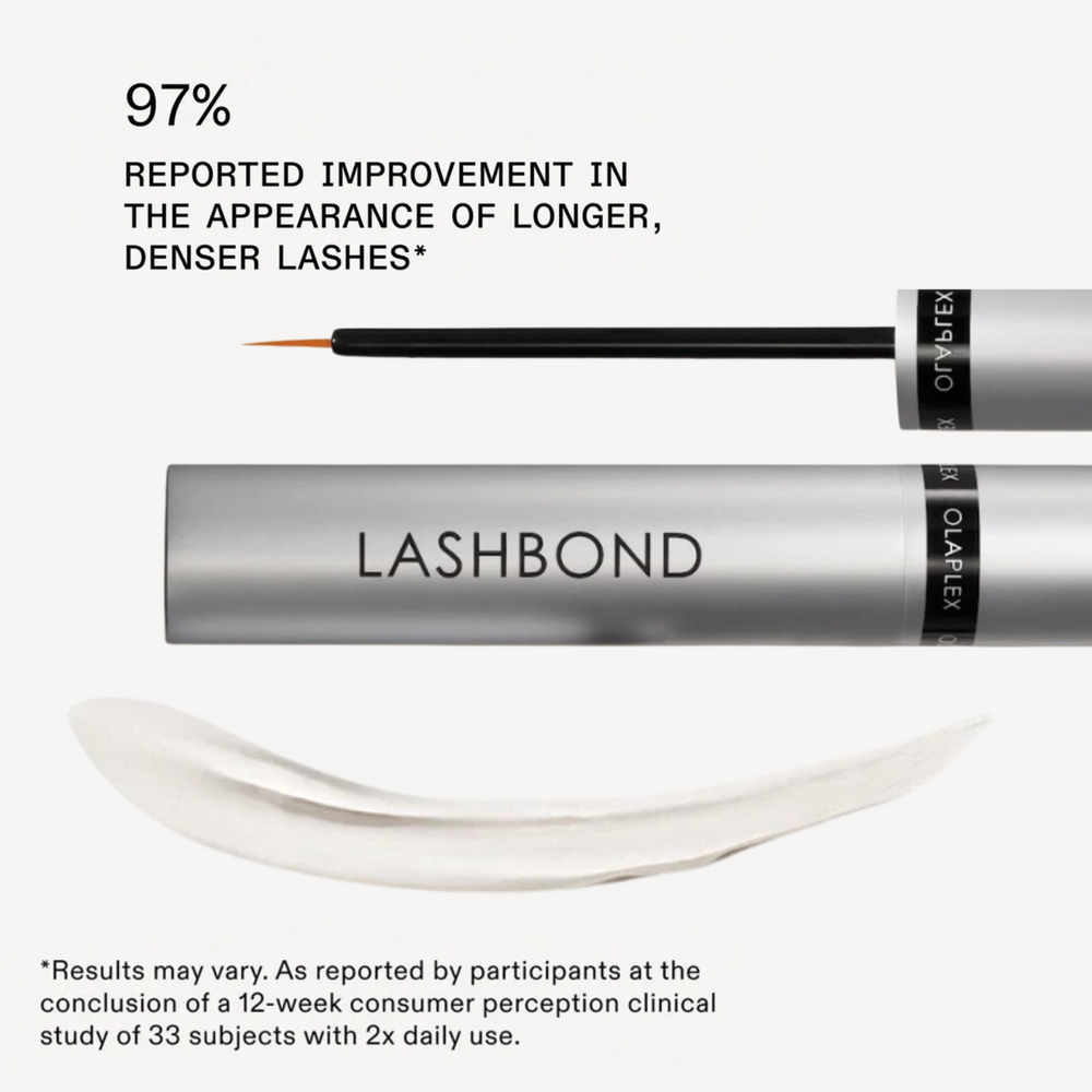 Flacon transparent de Lashbond Building Serum Olaplex – sérum fortifiant cils