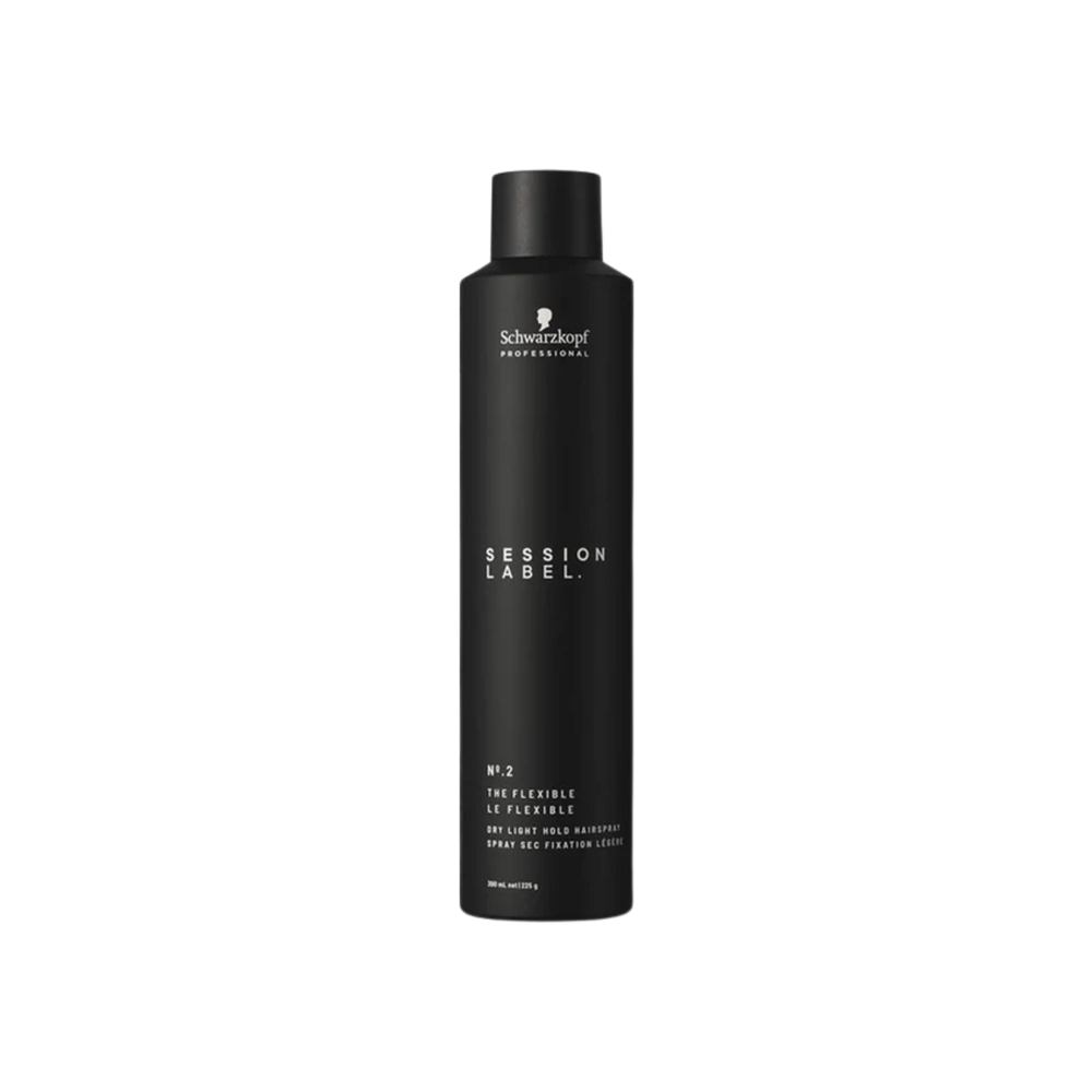 Flacon Schwarzkopf Session Label Le Flexible, spray fixant léger professionnel