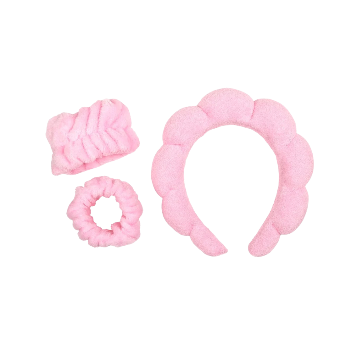 Set Aria Beauty rose – bandeau et bracelets absorbants pour soins visage