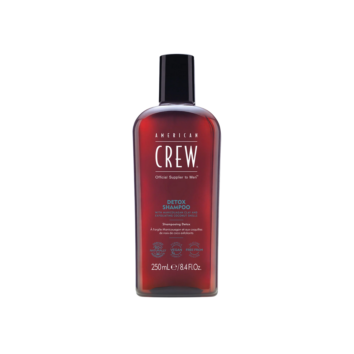 Bouteille de Detox Shampoo American Crew pour nettoyage profond du cuir chevelu