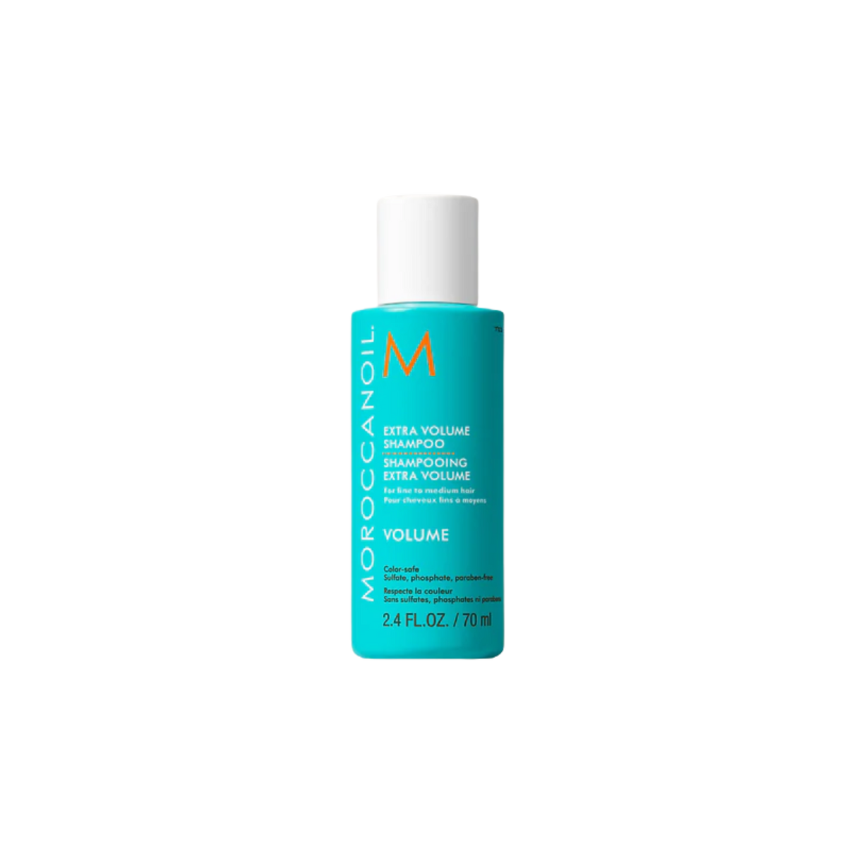 Flacon du Shampoing Extra Volume Moroccanoil, spécialement formulé pour gonfler et donner du volume aux cheveux fins sans effet lourd

