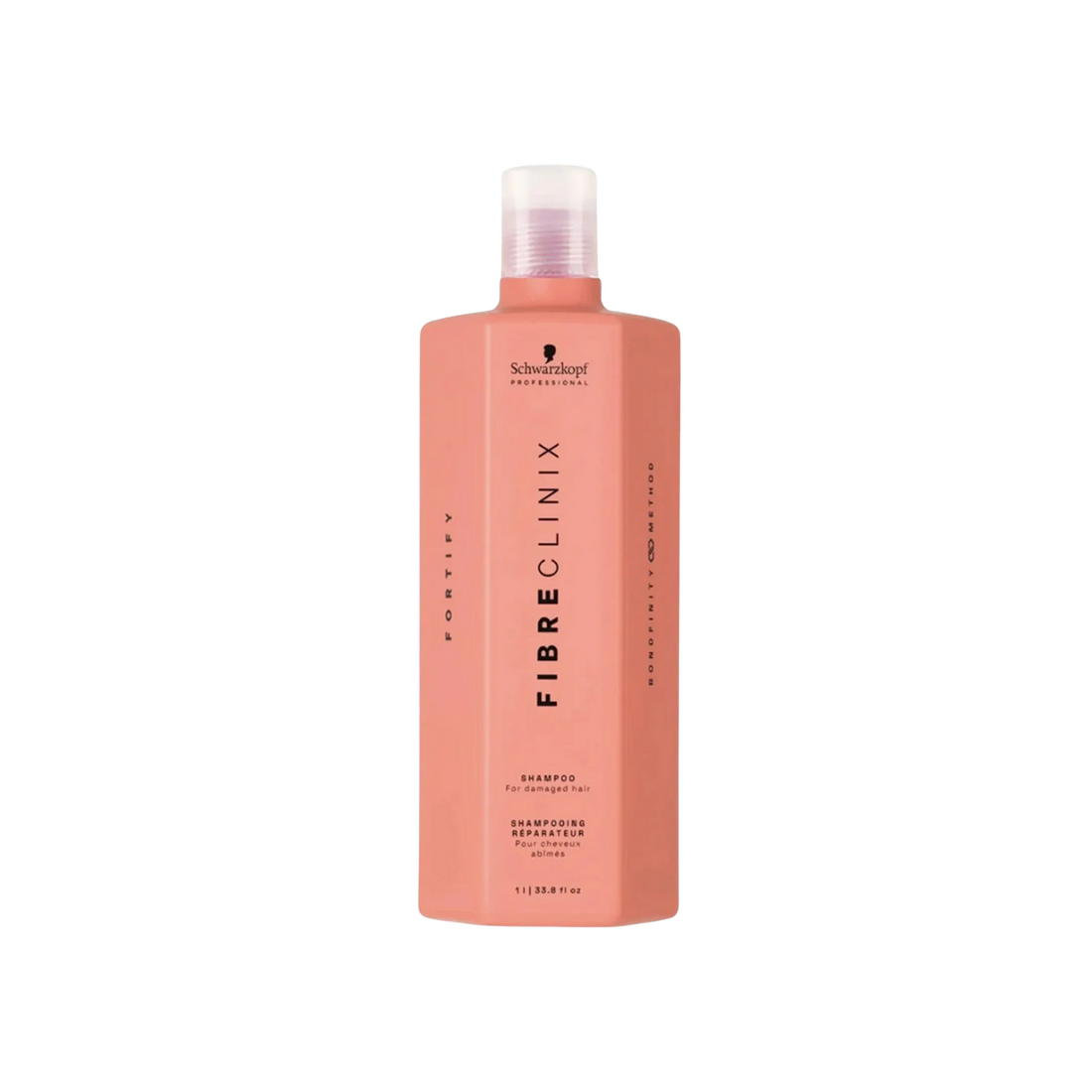 Shampoing Schwarzkopf Professional Fibre Clinix Fortify – shampooing réparateur pour cheveux abîmés et sur‑traités.