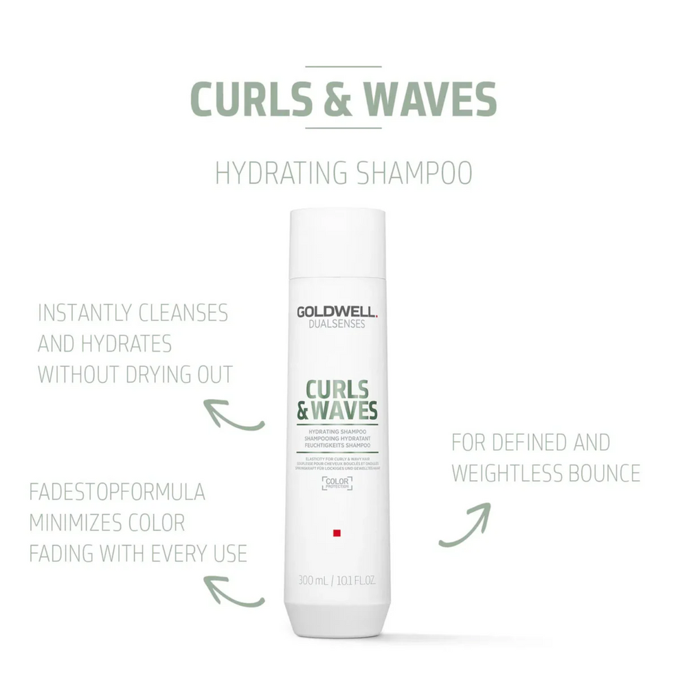 Flacon de 1000 ml du shampoing Goldwell Dualsenses Curls & Waves Hydrating Shampoo pour cheveux bouclés