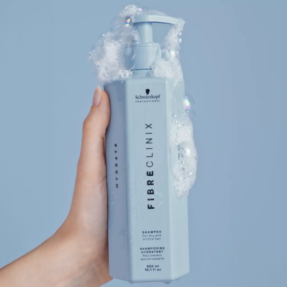 Shampoing Schwarzkopf Professional Fibre Clinix Hydrate – hydratation cheveux secs.