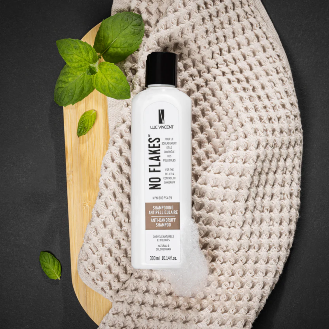 Shampoing No Flakes Luc Vincent flacon 300 ml anti-pelliculaire pour cuir chevelu sensible