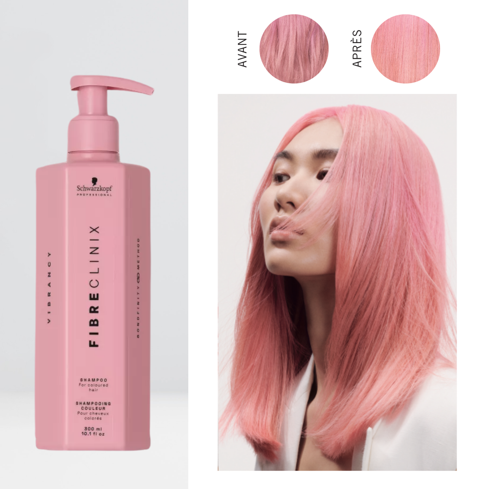 Shampoing Schwarzkopf Professional Fibre Clinix Vibrancy pour cheveux colorés – protection éclat et brillance.