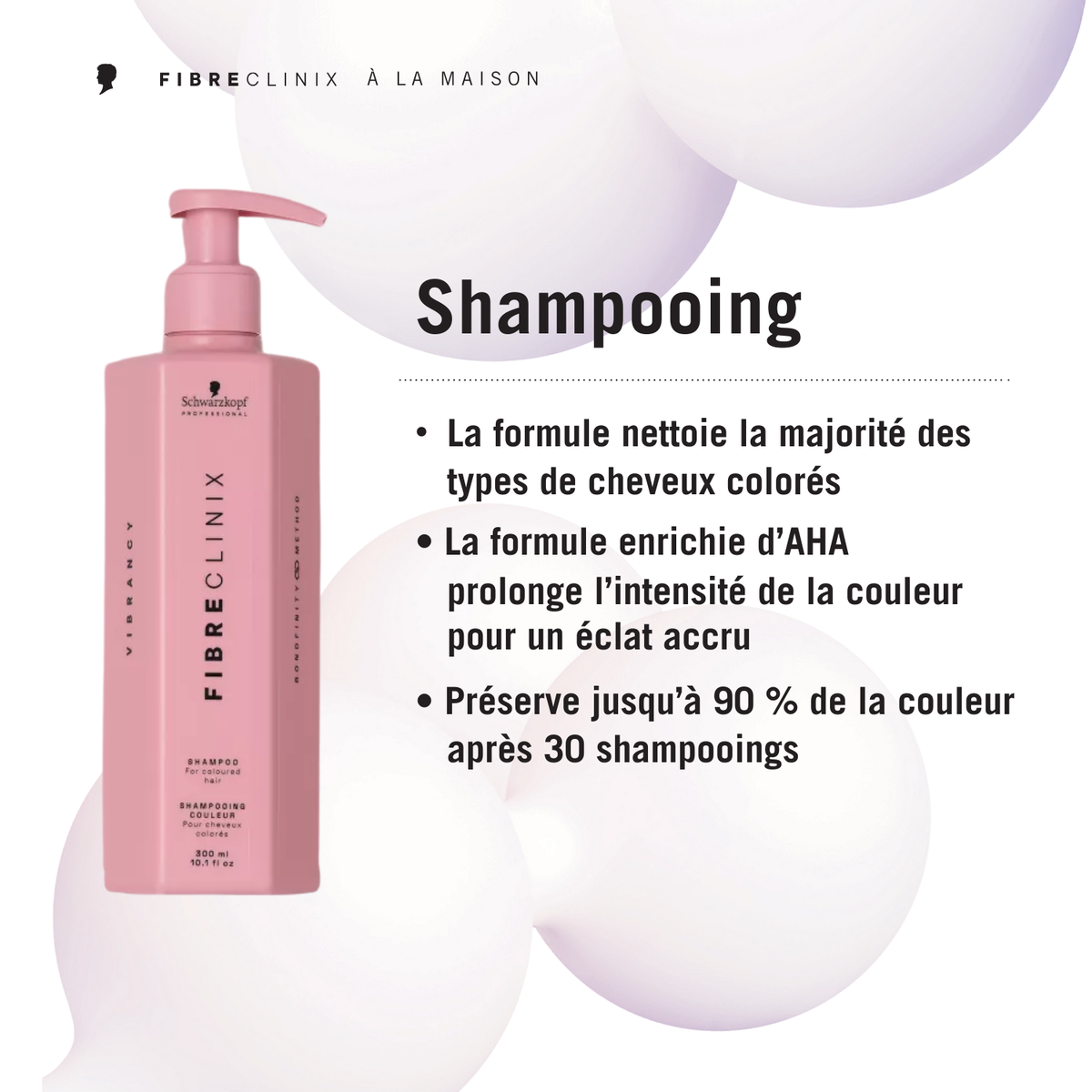 Shampoing Schwarzkopf Professional Fibre Clinix Vibrancy pour cheveux colorés – protection éclat et brillance.