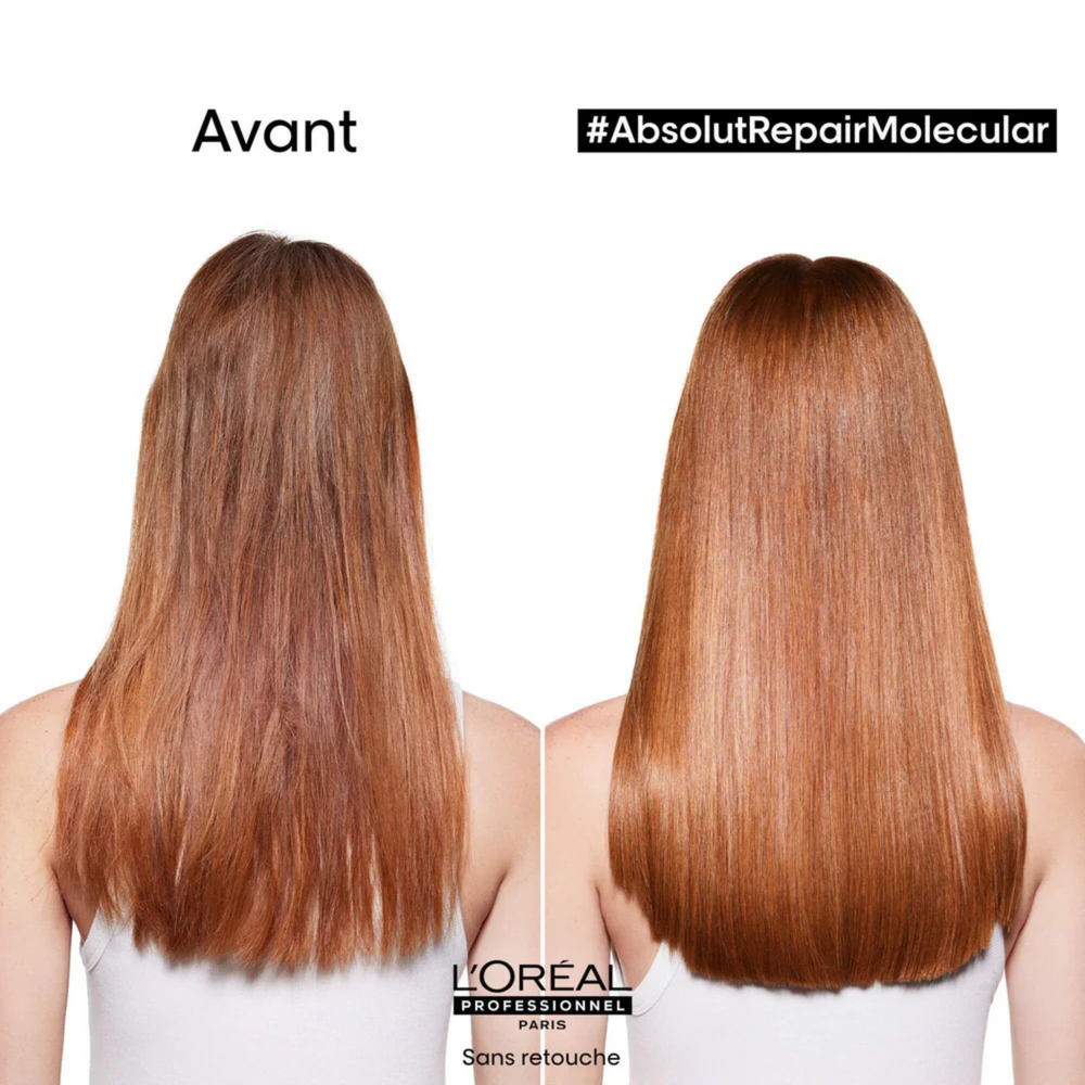 Flacon du Shampoing Réparateur Moléculaire Sans Sulfate Absolut Repair de L'Oréal Professionnel, soin capillaire pour cheveux abîmés