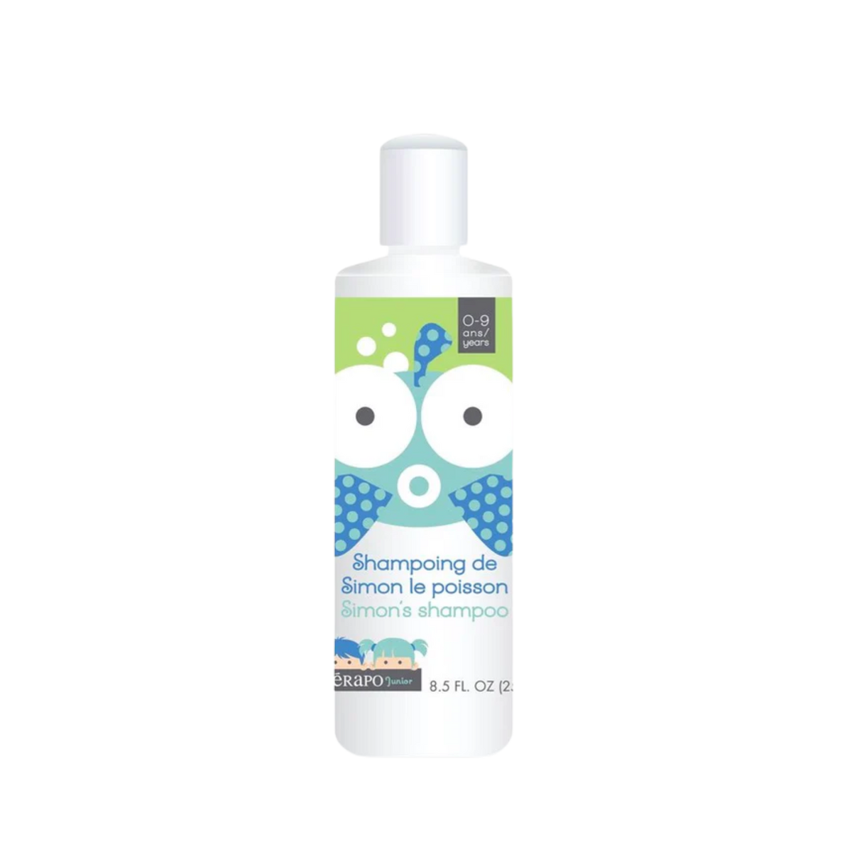 « Flacon 250 ml Shampoing Simon le Poisson Térapo Junior – formule naturelle enfants 0‑9 ans »