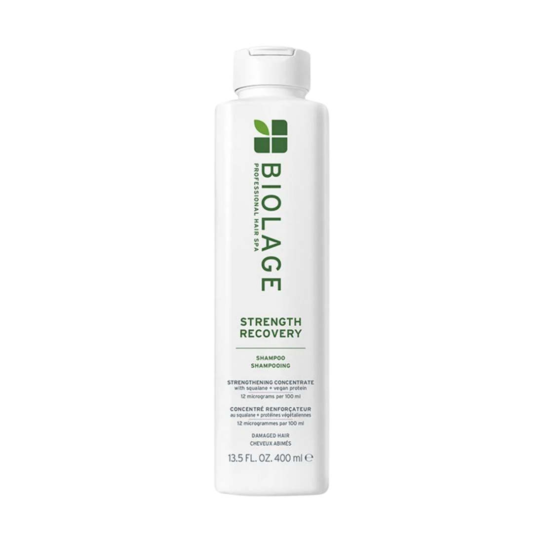 Shampoing Biolage Strength Recovery pour cheveux abîmés – formule squalane végétalien et protéines