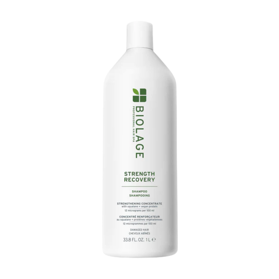 Shampoing Biolage Strength Recovery pour cheveux abîmés – formule squalane végétalien et protéines