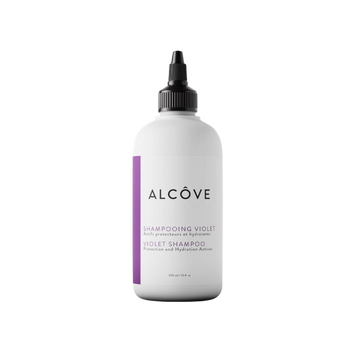 “Bouteille de Shampoing Violet Alcôve pour cheveux blonds éclatants”
