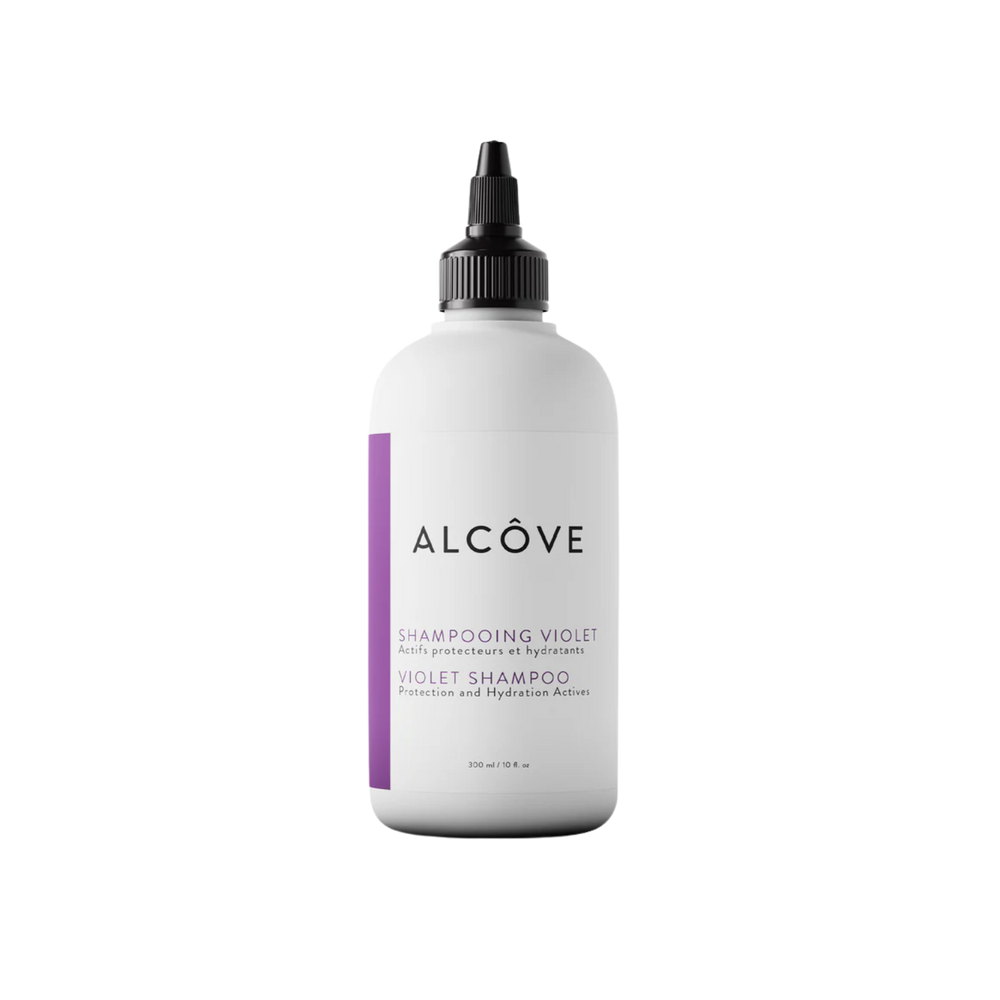 “Bouteille de Shampoing Violet Alcôve pour cheveux blonds éclatants”