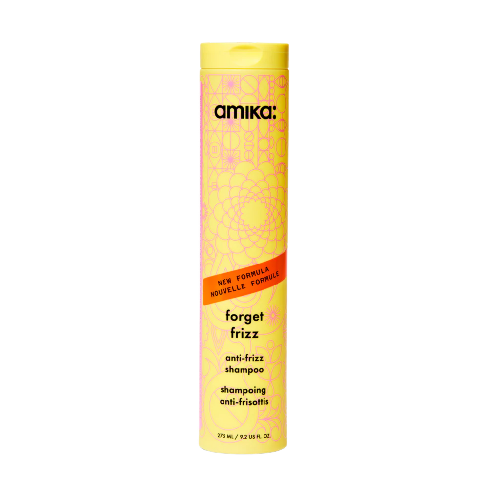 Flacon de shampoing amika Forget Frizz pour nettoyage doux et anti-frisottis

