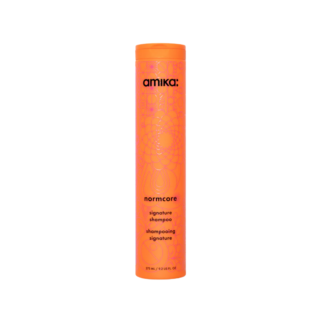 Flacon du shampoing amika Normcore pour nettoyage doux et cheveux brillants

