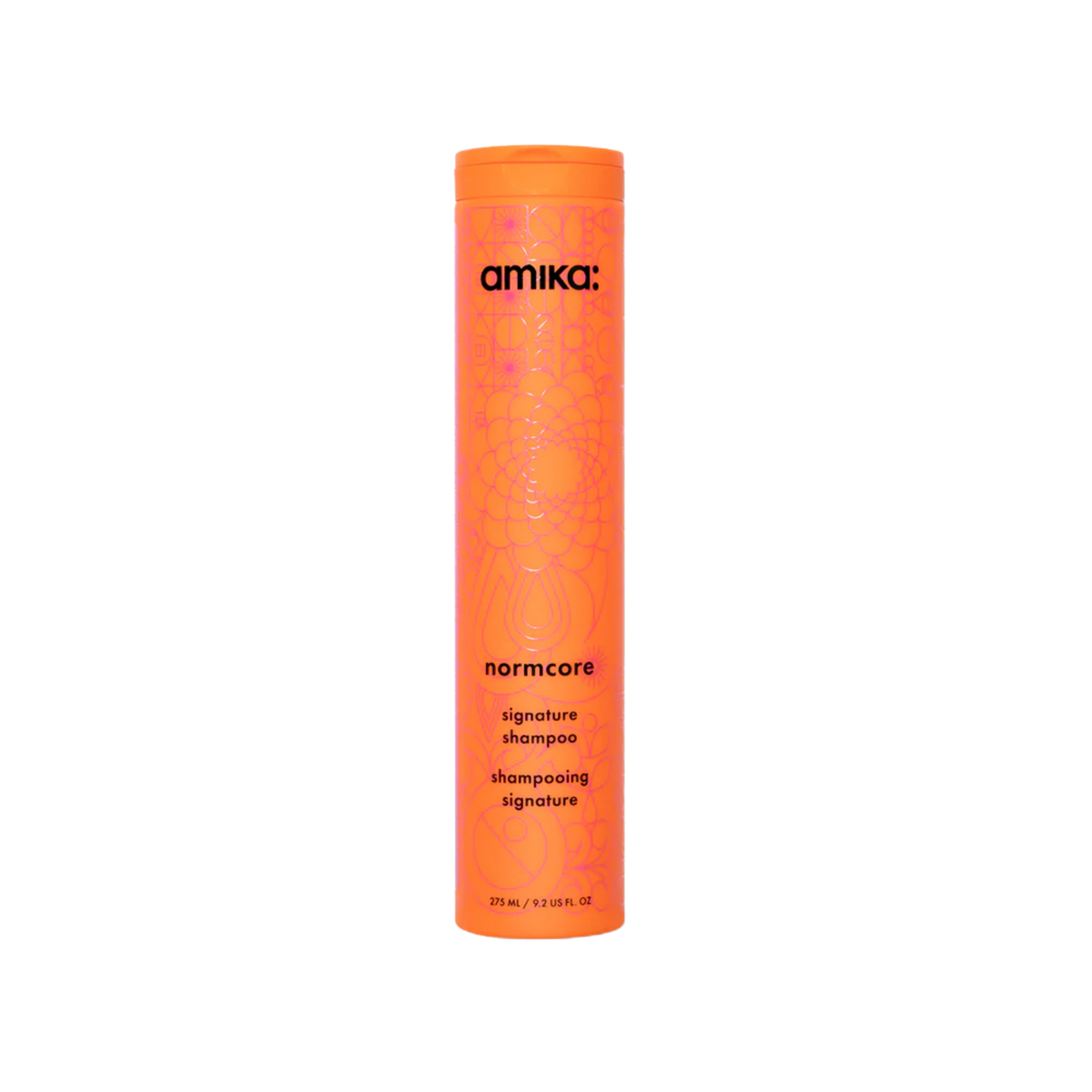 Flacon du shampoing amika Normcore pour nettoyage doux et cheveux brillants

