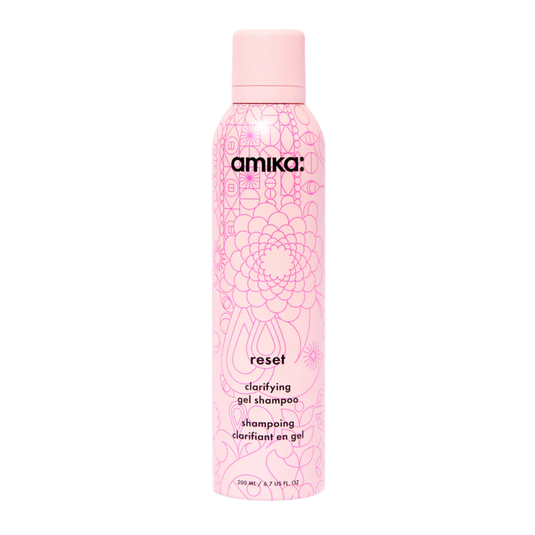 Flacon du shampoing amika Reset Clarifying Gel pour purification douce du cuir chevelu

