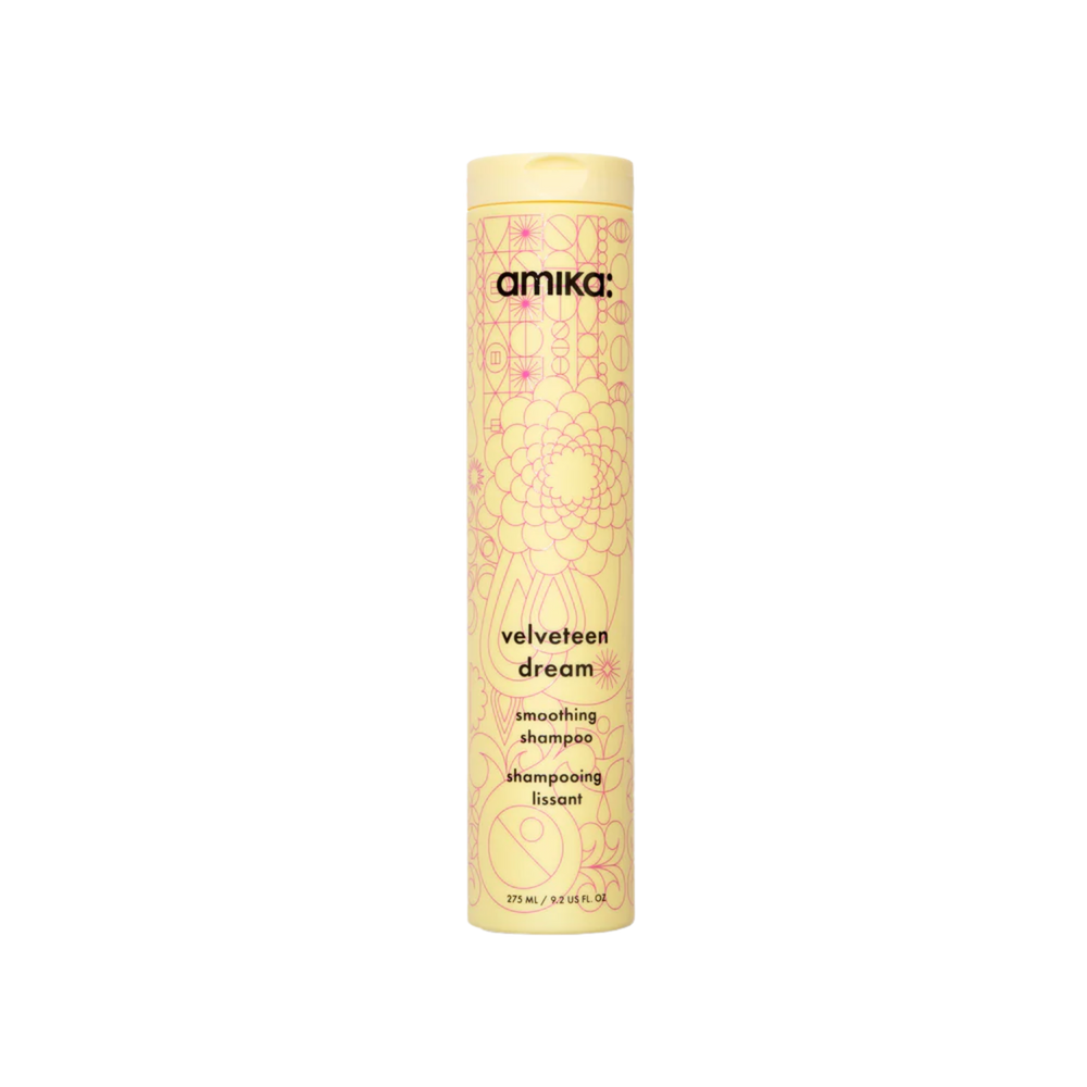 Flacon du shampoing amika Velveteen Dream pour cheveux lissés et sans frisottis

