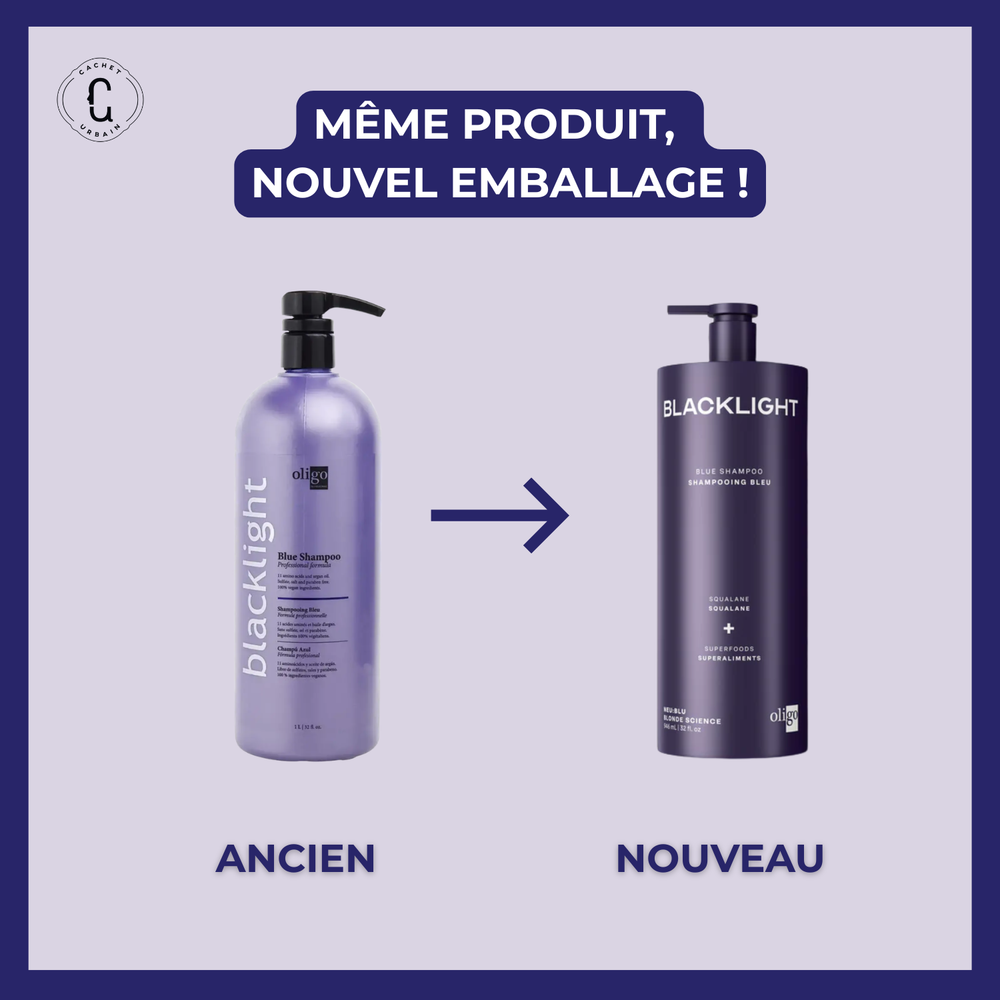 Shampoing bleu tonifiant Oligo Blacklight pour cheveux blonds éclatants