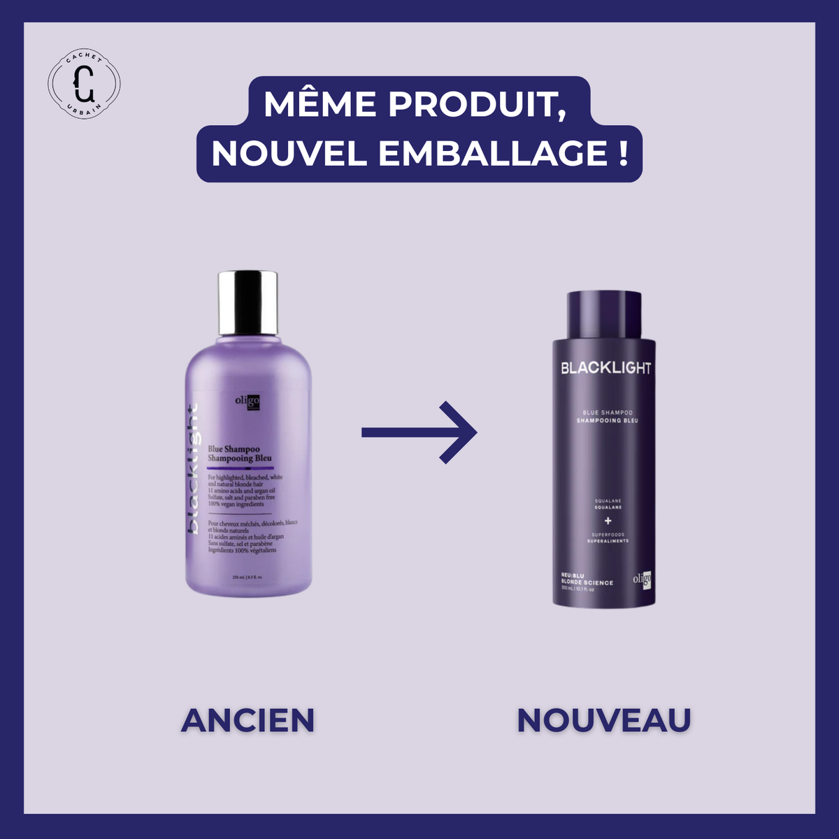 Shampoing bleu tonifiant Oligo Blacklight pour cheveux blonds éclatants