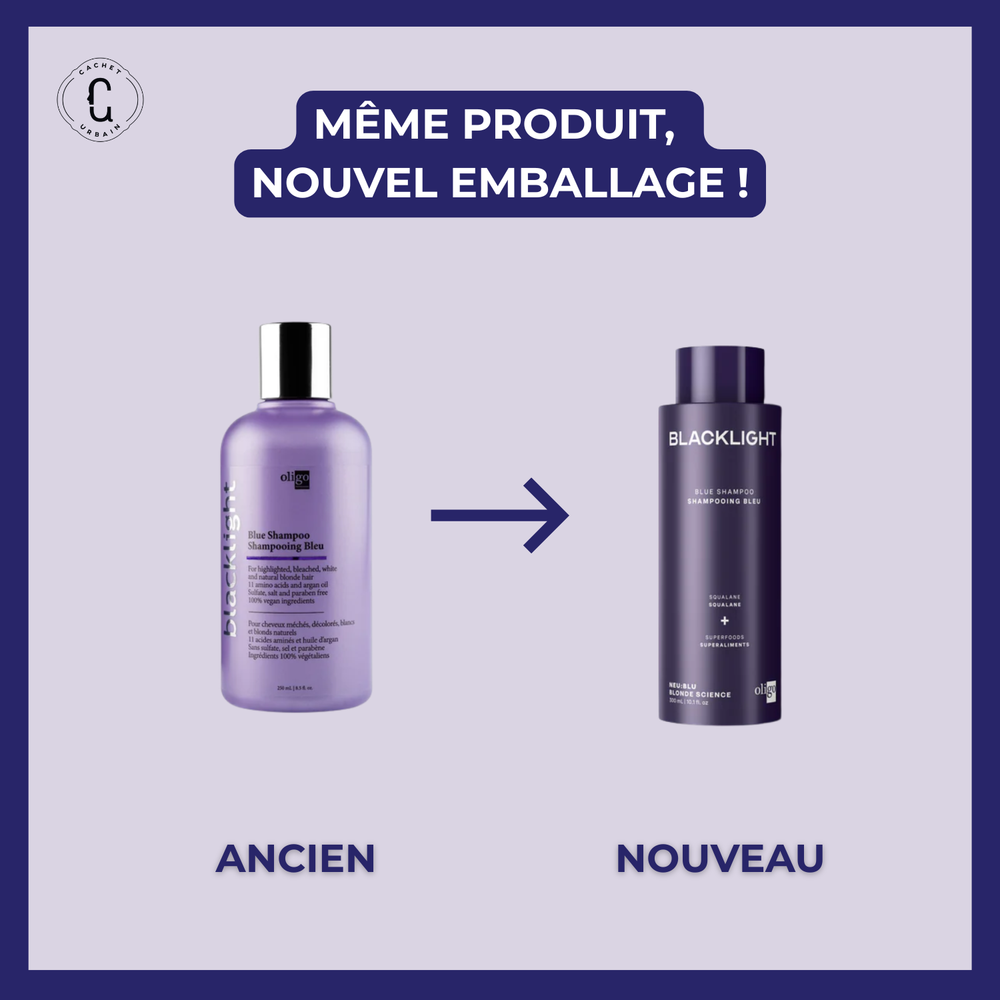 Shampoing bleu tonifiant Oligo Blacklight pour cheveux blonds éclatants