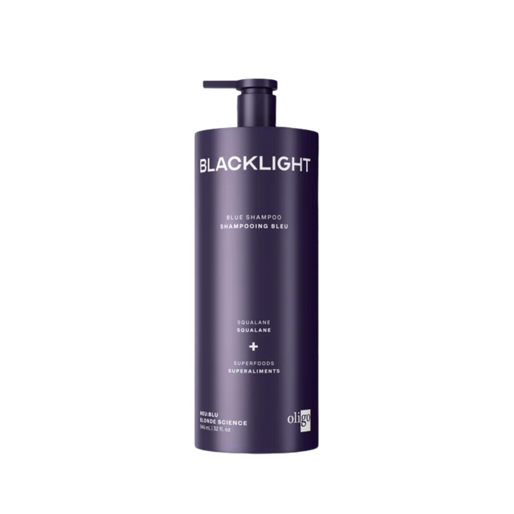 Shampoing bleu tonifiant Oligo Blacklight pour cheveux blonds éclatants