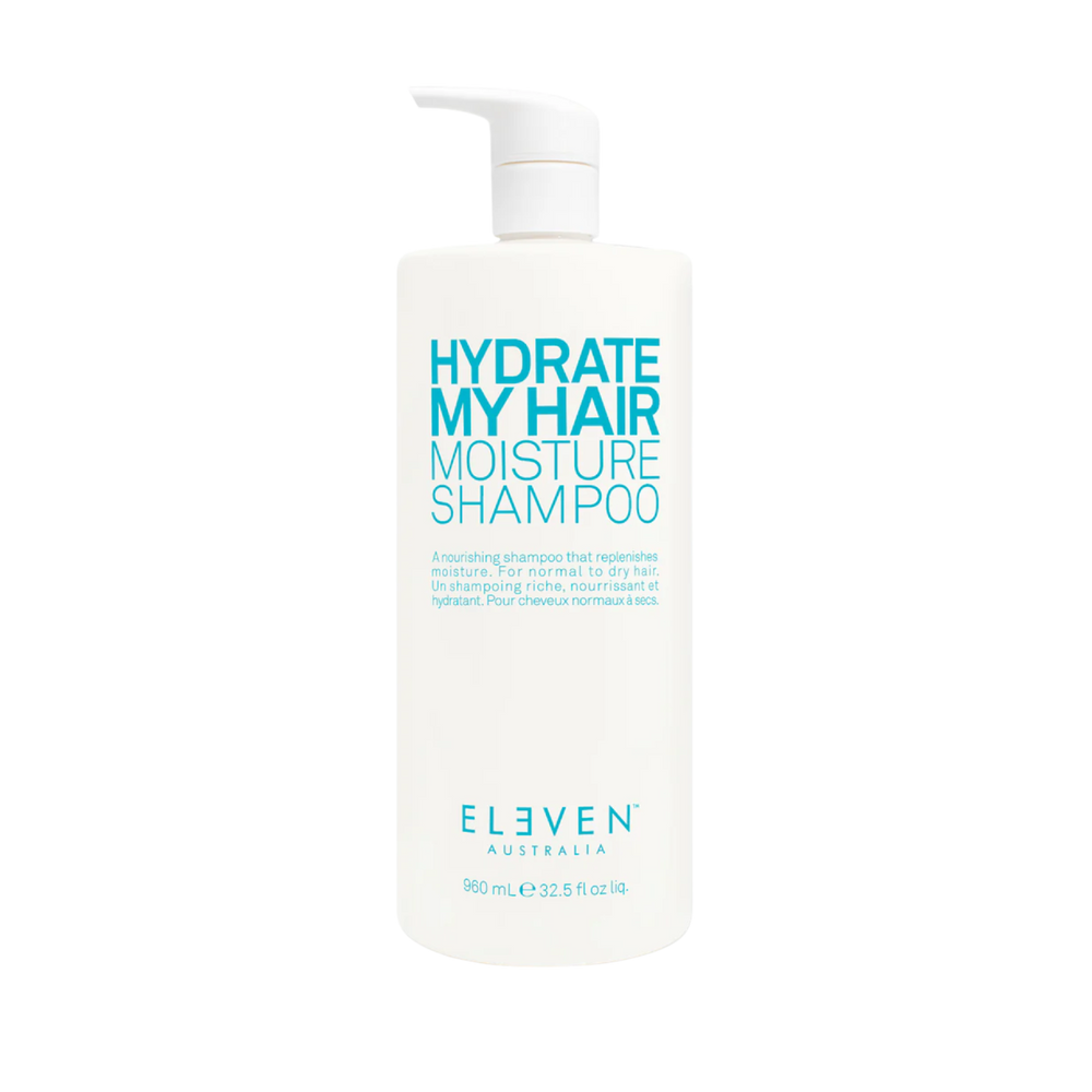 Bouteille de shampoing Hydrate My Hair Moisture Shampoo de ELEVEN Australia pour cheveux secs