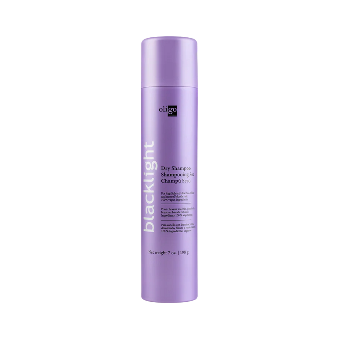 “Aérosol Dry Shampoo Oligo Blacklight – shampoing sec pour blondes, fini propre”