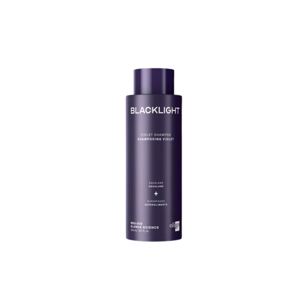 Shampoing violet Blacklight Oligo anti-jaune cheveux blonds brillants sans reflets cuivrés