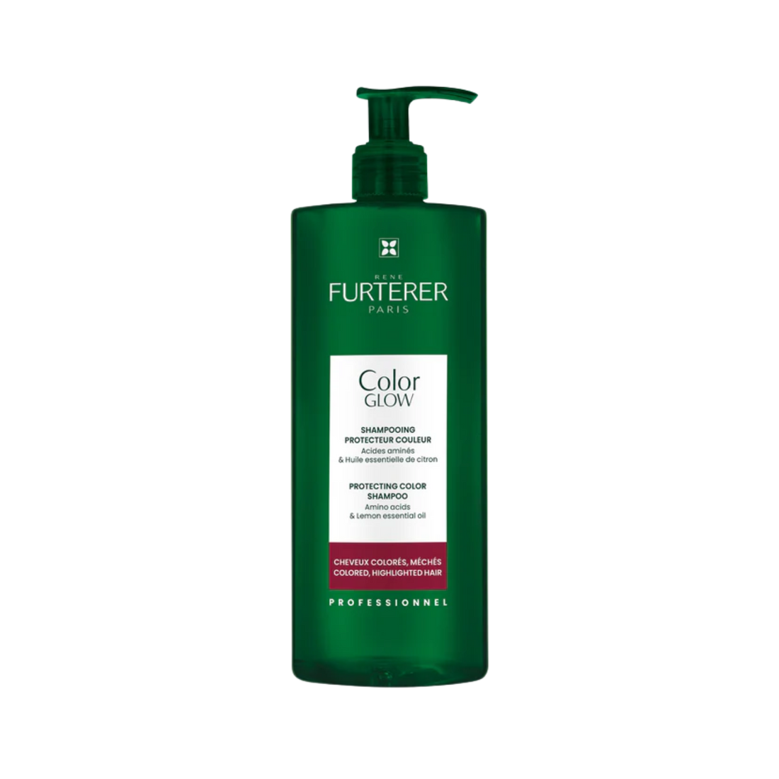 Tube de Shampoing René Furterer Color Glow protecteur couleur, 200 ml, sur fond neutre.
