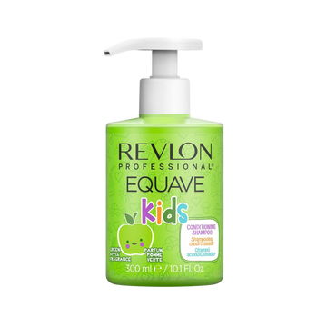 Flacon du shampooing Revlon Equave Hydro Detangling, bouteille transparente avec liquide clair.