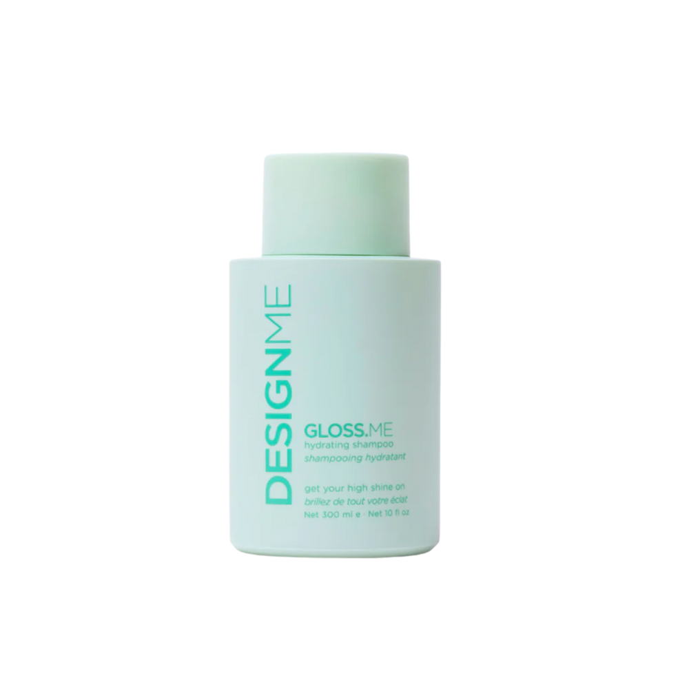 Flacon du shampooing hydratant GLOSS.ME, texture mousse riche, cheveux doux et brillants