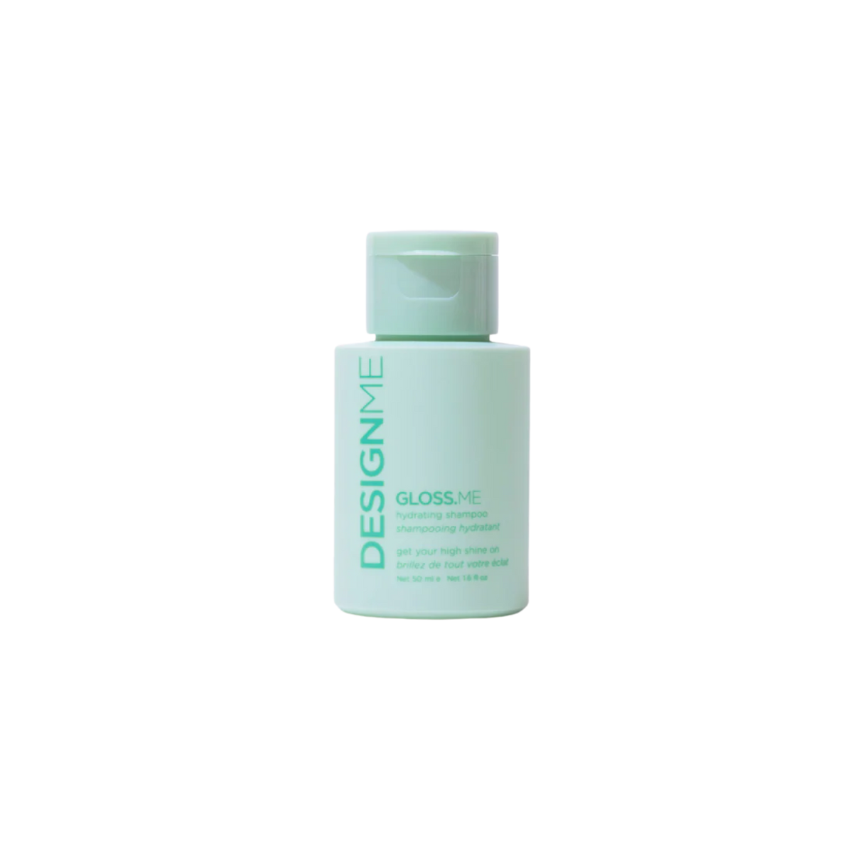 Flacon du shampooing hydratant GLOSS.ME, texture mousse riche, cheveux doux et brillants