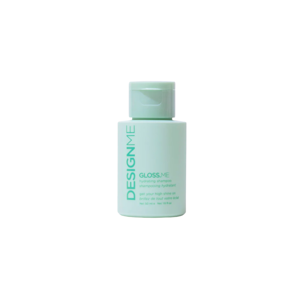Flacon du shampooing hydratant GLOSS.ME, texture mousse riche, cheveux doux et brillants