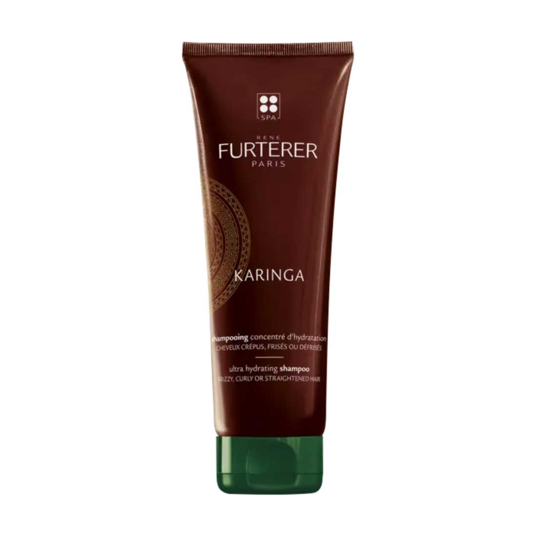 Flacon 250 ml de Shampooing Concentré d’Hydratation Karinga de René Furterer, soin capillaire pour cheveux crépus, frisés ou défrisés, enrichi en huiles naturelles.

