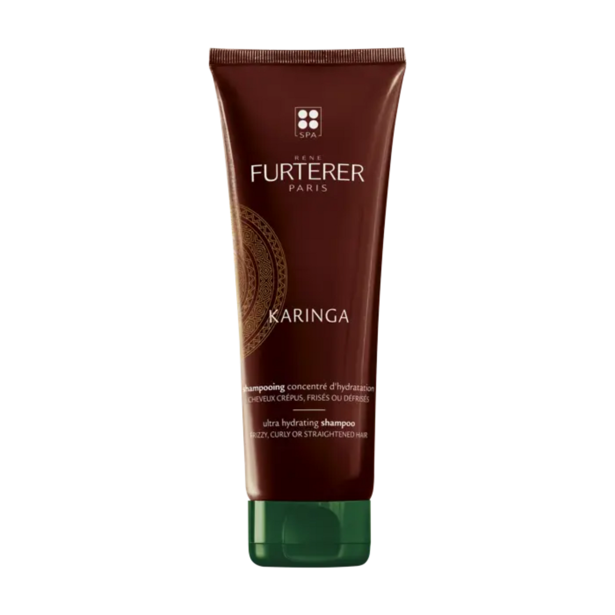 Flacon 250 ml de Shampooing Concentré d’Hydratation Karinga de René Furterer, soin capillaire pour cheveux crépus, frisés ou défrisés, enrichi en huiles naturelles.

